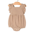 Toffee Stripe Flutter Romper